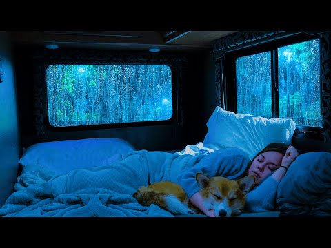 99% of YOU will Fall Asleep Fast with Sounds Heavy Rain & Thunder on Window Cozy Car at Night