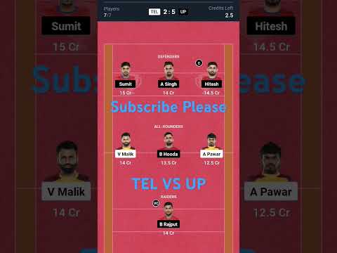 TEL vs UP Kabbadi Dream11 Prediction | #kabaddi #vivoprokabbadi #kabbadishort #kabbadilover