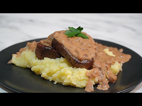 BEEF Medallions in Red WINE CREAM Sauce Parsnip and Potato Mash