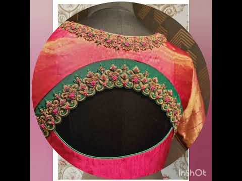 Aari work blouse neck design