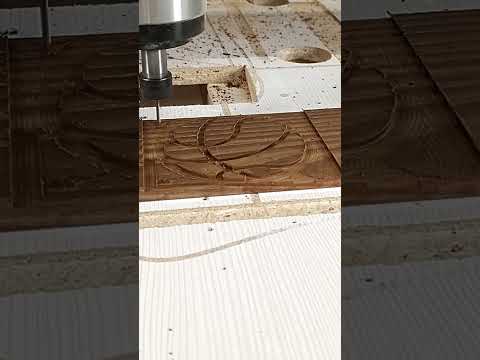 Dark wood inlay on the CNC