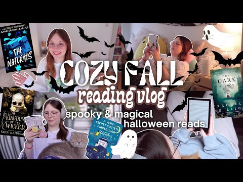 i've read 4 spooky books for halloween 🍂👻 | cozy fall reading vlog (spoiler-free)