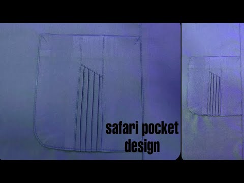 safari pocket design stitching (safari ki pocket ka design banane ka tarika)#newfashion #tailor