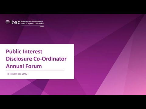 Public Interest Disclosure Coordinators' annual forum 2022