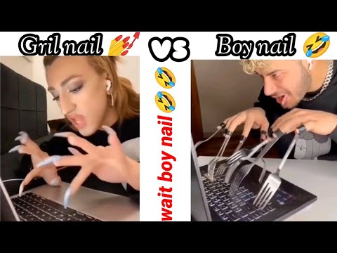 Gril nail Vs boy nail_wait for boy nail_meme funny video_gril vs boy #boyvsgirl #meme#usmarttiko