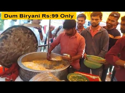 Cheapest Roadside Unlimited Dum Biryani @ 99 | It's a Lunch Time in Hyderabad | Chicken Biryani