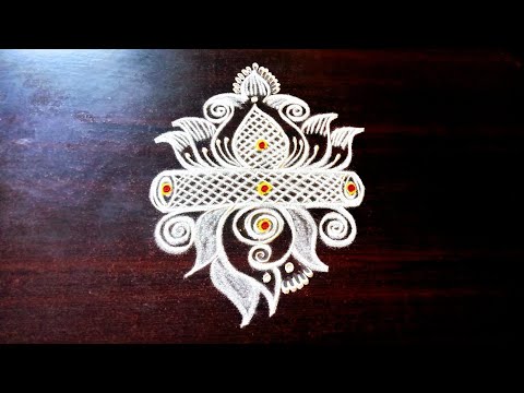 easy and beautiful Lotus flower kolam by laks Rangoli designs