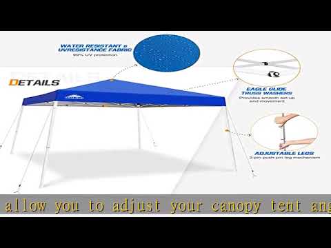 EAGLE PEAK 10x10 Slant Leg Pop-up Canopy Tent Easy One Person Setup Instant Outdoor Beach Canopy Fo