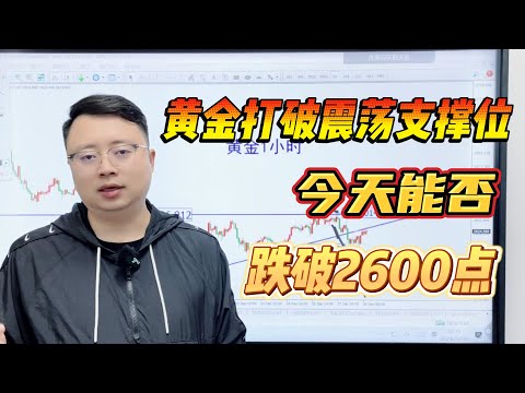 黄金打破震荡支撑位，今天能否跌破2600点？【外汇交易策略】