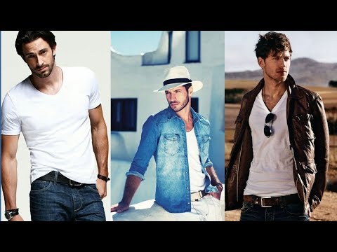 How To Wear white tee with jean/Men's Fashion