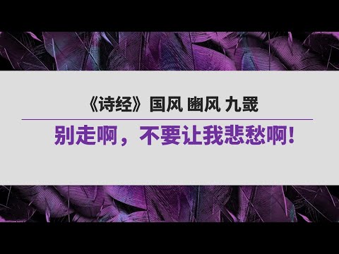 《诗经》（159）国风 豳风 九罭 | 别走啊，不要让我悲愁啊!