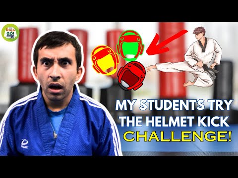 Kids Martial Arts Challenge: My Students Try the EPIC Helmet Kick Challenge | Dojo go