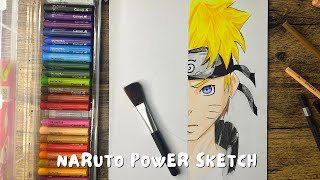 Naruto  Fan Art | Charcoal and Color Pencil Sketch | Naruto untold story