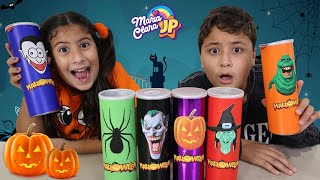 Maria Clara e JP comem batatas misteriosas de Halloween | Halloween stories for kids