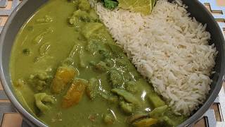 Thai Green curry & Jasmine Rice | Veg Thai curry |  EasyPeasy recipes