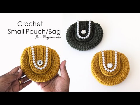 How to Crochet Pouch/ Small Purse l l  Easy Crochet for Beginners