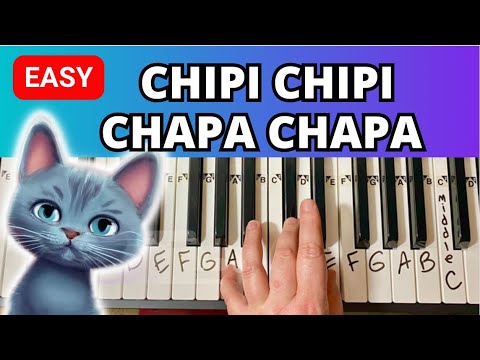 Chipi Chipi Chappa Chapa Meme 🐱 Easy Piano Tutorial 🐱 with Letter & Number Notes