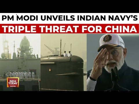 PM Modi Unveils Navy's Triple Threat: Submarine, Destroyer, Frigate To Counter China In Indian Ocean