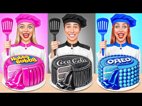 Pink VS Black VS Blue Color Cooking Challenge | Funny Moments by Multi DO Smile