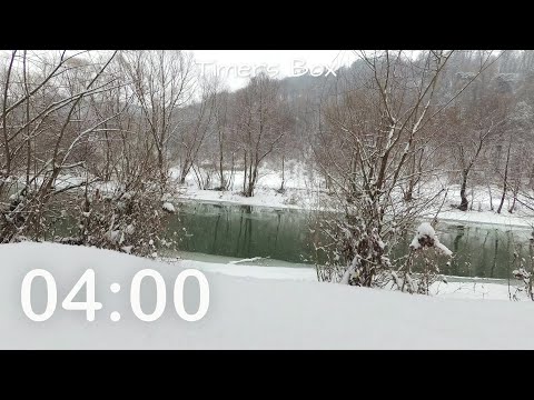 4 Minute Winter Landscape Timer: Tranquil River in a Winter Wonderland