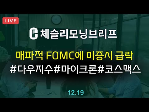 [체슬리모닝브리프] 매파적 FOMC. 미증시 급락. 마이크론 실적 [24/12/19]