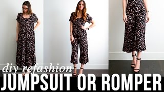 DIY very EASY dress to jumpsuit or romper refashion