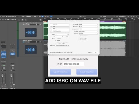 Logic Pro - Embed ISRC Codes on WAV Songs Mastered File