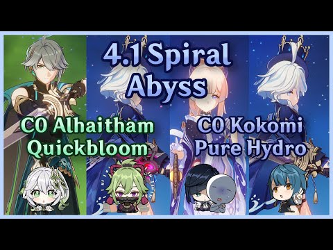 C0 Alhaitham Furina Hyperbloom + C0 Kokomi Furina Pure Hydro | 4.1/4.2 Spiral Abyss | Floor 12