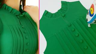 Basic Tutorial on How to Cut and Sew Beautiful Neck Designs with Ruffles for Beginners