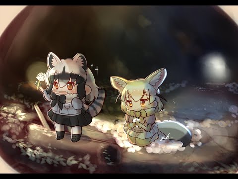 kemonofriends speedpaint (#けものフレンズ #動物朋友#フェネック#fennecfox#アライグマ#raccoon#耳廓狐#浣熊#阿賴依)