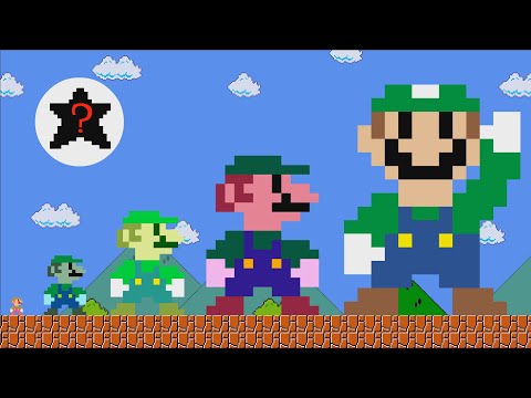 GIANT Invincible Luigi Growing up and the Colossal Star (Mario Cartoon Animation)