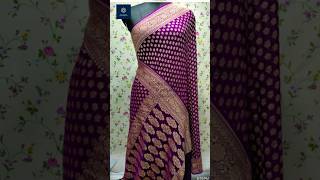 🤍💟 Banarasi Khaddi georgette pure saree 💜 handloom siffon party wear rich saree collection