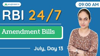 RBI Grade B Current affairs | Phase 2 | RBI 247 | Amendment Bills | July Day 12 | Tanvi Ma’am