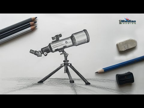 How to draw telescope Step by step.