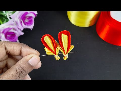 Amazing and Super Easy satin Ribbon Flower Making-How to Make Ribbon Flowers