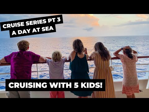 CRUISING WITH 5 KIDS | Part 3-A Day at Sea | ROYAL CARIBBEAN CRUISE BOAT