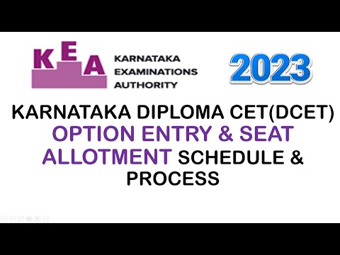 DCET 2023 Option Entry Schedule | Karnataka DCET Seat Allotment 2023 | How to do DCET Option Entry