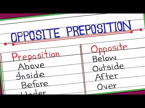 Opposite prepositions words || Antonyms words in English || Prepositions opposite