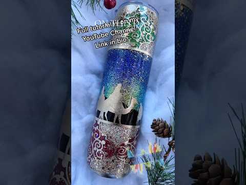 Full tutorial is available in my Winter/Christmas Playlist! #christmas #glitter #tumbler #epoxy #diy