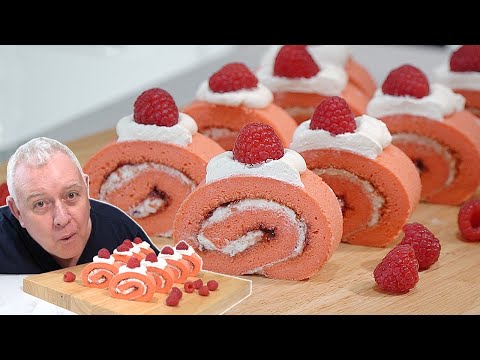 Raspberry Roll Cake - Swiss Roll