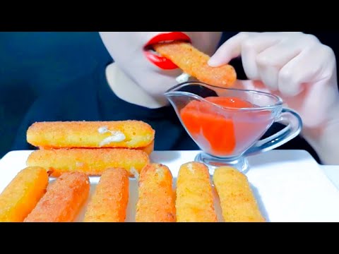 ASMR Crunchy Cheese Sticks With Tomato Ketchup Eating Vlog, Mukbang 토마토 케첩을 곁들인 치즈 스틱 @EsomASMR