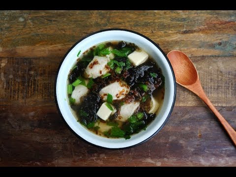 Fish Paste Soup With Seaweed