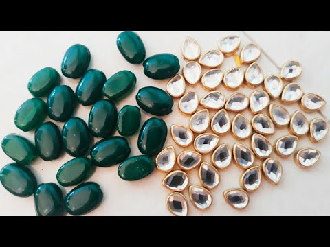 HOW TO MAKE PARTY WEAR KUNDAN EARRINGS AT HOME//DIY//HANDMADE JEWELLERY//HOORIYA STYLE..