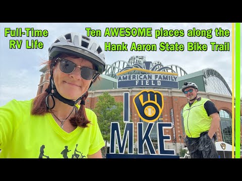 10 AWESOME sites along Milwaukee WI Hank Aaron Bike Trail-State Fair RV Park East to Lakefront EP281