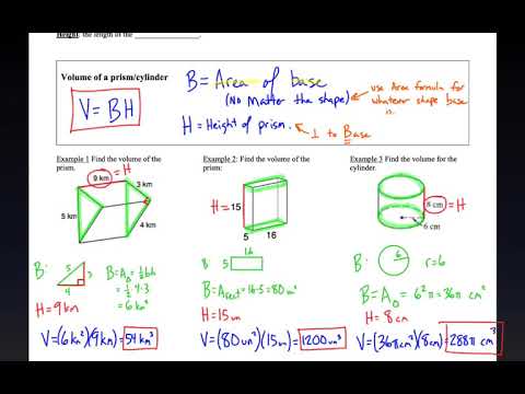 Geometry 3-D Volume: Prisms, Cylinders, Pyramids and Cones