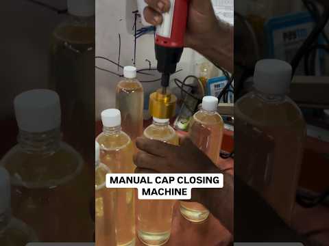 Coconut oil bottle cap sealing | Manual cap closing machine #capsealer #capsealing