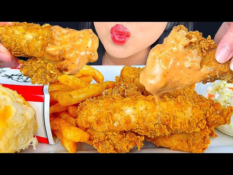 FRIED CHICKEN TENDERS DIPPED IN RAISING CANES SAUCE | MUKBANG | EATING SOUNDS | ASMR Phan