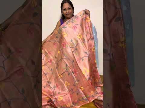 Tussar Jamdani saree from Bengal… Handloom sarees of India… #handloom #tussarjamdani #jamdanisaree