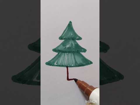 🎄❤Christmas tree 🎄 | simple things to draw when you are bored 😪 #art #drawpretty #shortsvideo #short