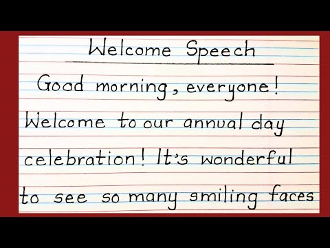 welcome speech in english, welcome speech for annual day, welcome address, speech writing #speech